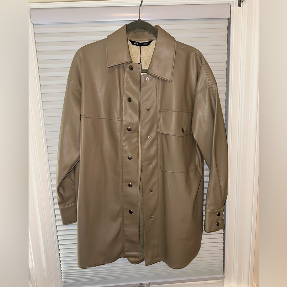 Zara Tan Leather Jacket